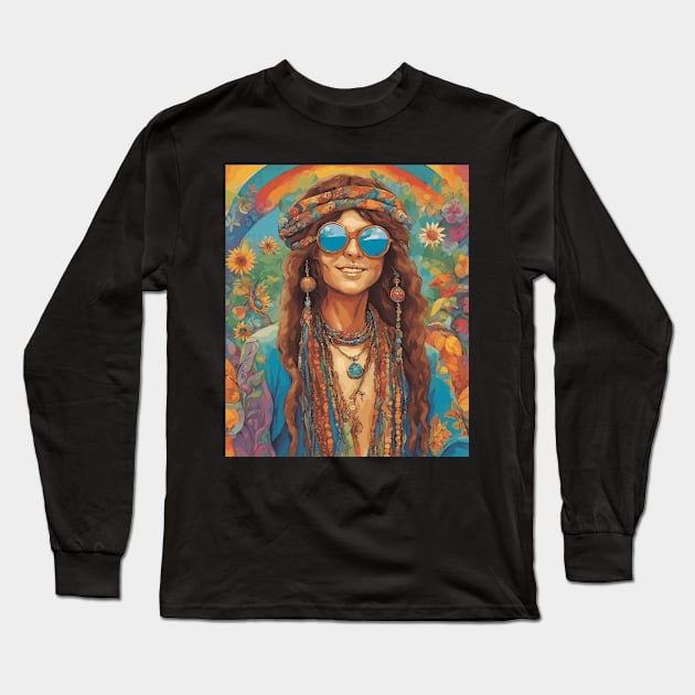 Hippie Woman Long Sleeve T-Shirt by Souls.Print